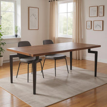 Load image into Gallery viewer, 71" Wood And Steel Dining Table - Brown
