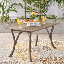 Load image into Gallery viewer, Transitional Acacia Wood Dining Table With Slat Panel Top - Gray
