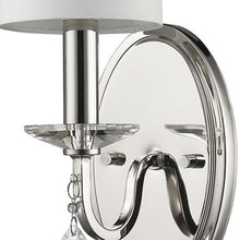 Load image into Gallery viewer, Three Light Wall Sconce With Fabric Shade - Silver / White
