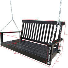 Load image into Gallery viewer, Front Porch Swing With Armrests For Outdoor Patio, Garden Yard, Backyard Or Sunroom
