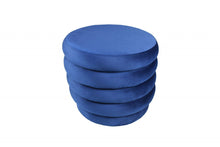 Load image into Gallery viewer, Velvet Tufted Round Cocktail Ottoman - Blue
