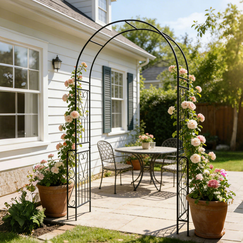 Metal Garden Arch Garden Arbor Trellis Climbing Plants Support Rose Arch Outdoor Arch