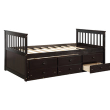 Load image into Gallery viewer, TOPMAX Captain&#39;s Bed Twin Daybed with Trundle Bed and Storage Drawers, Espresso
