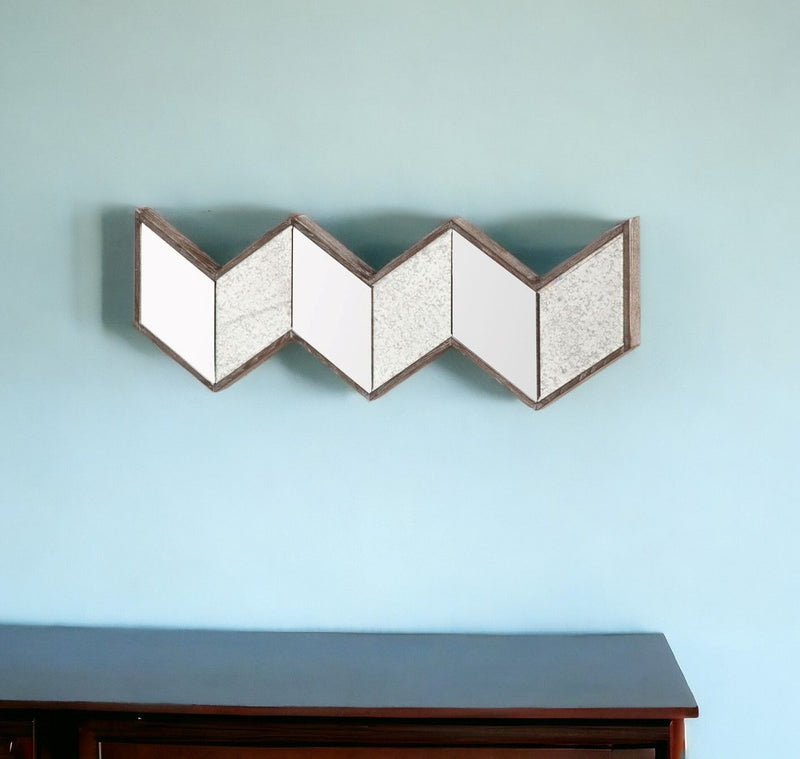 12" Novelty Framed Accent Mirror - Natural