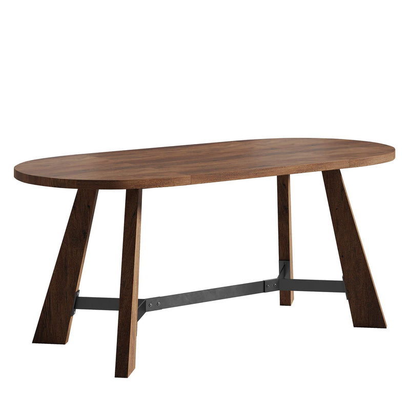 Reclaimed Oval Dining Table - Brown