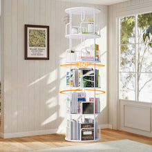 Load image into Gallery viewer, Rotating Bookshelf Tower 5 Tier Spinning 360 Degree Revolving Storage Shelf
