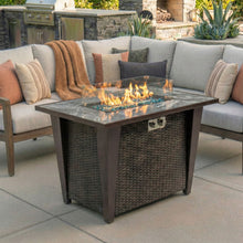 Load image into Gallery viewer, Fire Pit Table, Glass Wind Guard And Rain Cover, Lid - Brown
