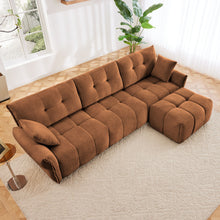 Load image into Gallery viewer, Sofa Set With Ottoman And Pillows, Textured, High Resilience Cushions
