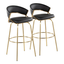 Load image into Gallery viewer, Jie - Fixed Height Contemporary Barstool With Swivel With Round Footrest (Set of 2)
