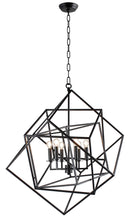 Load image into Gallery viewer, Unique Statement Six Light Metal Chandelier With Shades - Black
