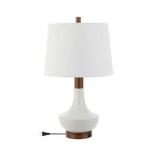 Load image into Gallery viewer, Globe Bedside Lamp With Empire Shade - White
