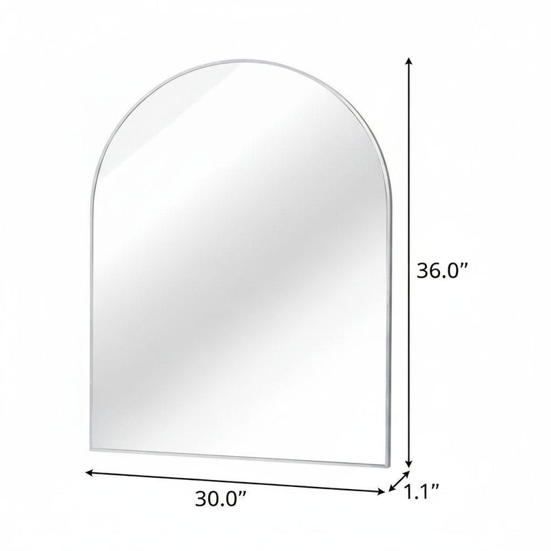 Aluminum Arch Framed Bathroom Vanity Mirror (756109) - Silver