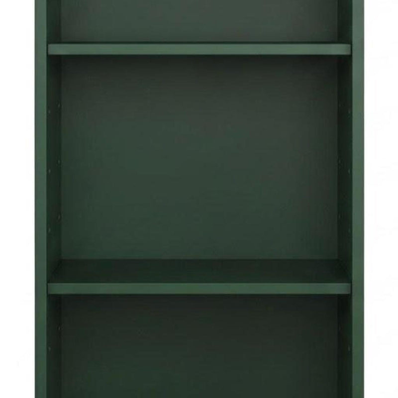 Solid Wood Adjustable Three Tier Library Bookcase - Green
