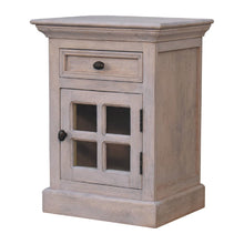 Load image into Gallery viewer, 24" Solid Wood And Glass Distressed Two Drawer Nightstand - Gray
