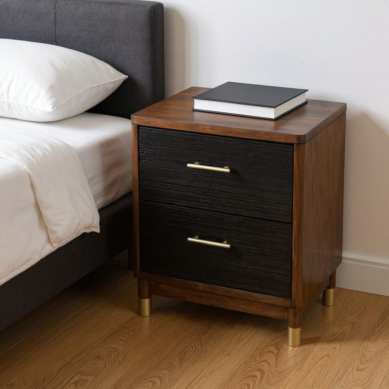 Mod Drawer Nightstand - Dark Walnut And Black