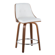 Load image into Gallery viewer, Gianna - Mid-Century Modern Fixed Height Stool With Swivel With Round Footrest (Set of 2)
