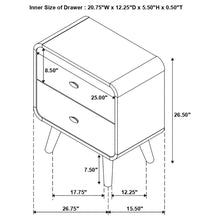 Load image into Gallery viewer, 2 Drawer Nightstand - Walnut
