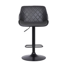 Load image into Gallery viewer, 44" Faux Leather Swivel Low Back, Adjustable Height Bar Chair - Gray / Black
