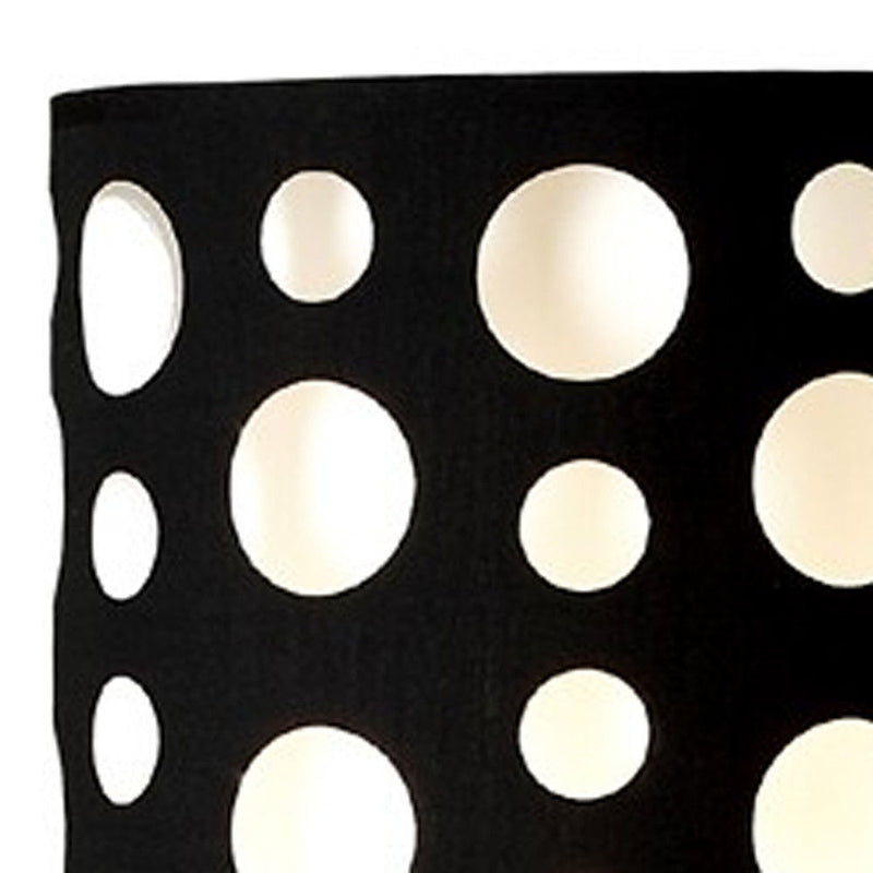 Steel Novelty Floor Lamp With Drum Shade - Silver / Black And White