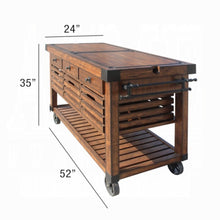 Load image into Gallery viewer, Kaif - Distressed Chestnut Kitchen Cart - Chestnut
