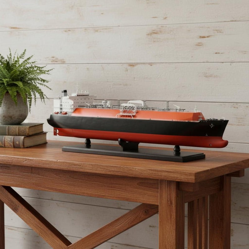 Hand Painted Model Boat (624229) - Light Brown / Black
