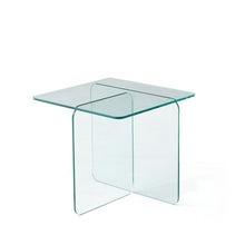 Load image into Gallery viewer, Glass Square Cross Legs End Table - Clear
