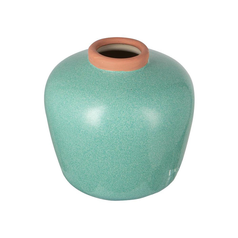 Mottled Round Table Vase - Blue / Brown