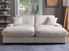 Load image into Gallery viewer, 4 Seater Oversized Sectional Sofa With 2 Ottoman And 2 Pillows
