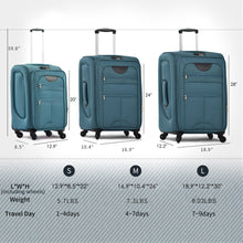 Load image into Gallery viewer, Softside Luggage Expandable 3 Piece Set Suitcase Upright Spinner Softshell Lightweight Luggage Travel Set
