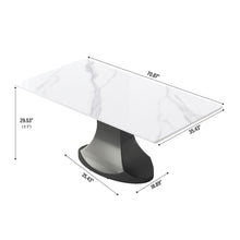 Load image into Gallery viewer, Modern Stone Panel Stainless Steel Curved Legs, Can Accommodate 6 - 8 People
