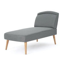 Load image into Gallery viewer, Fabric Chaise Lounge With Rubberwood Frame - Slate
