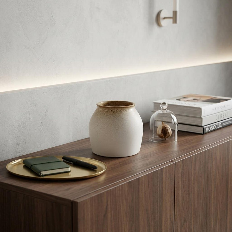 Ceramic Cylinder Table Vase (755416) - Cream