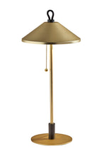 Load image into Gallery viewer, Metal Two Light Candlestick LED Table Lamp With Brass Cone Shade - Black And Gold
