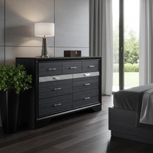 Load image into Gallery viewer, Manufactured Wood Nine Drawer Gentlemans Chest - Black
