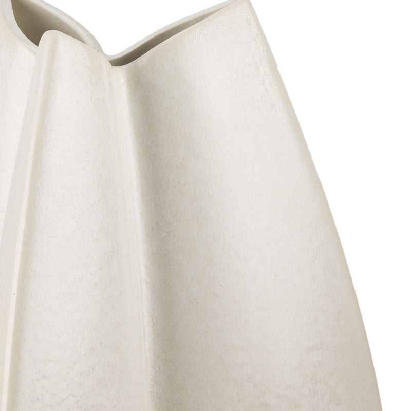 Block Table Vase - Off White / Tan