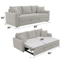 Load image into Gallery viewer, Connie - Boucle Sleeper Sectional Sofa With 2 Toss Pillows - Beige
