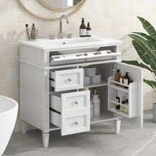 Load image into Gallery viewer, Bathroom Vanity With Top Sink, Modern Bathroom Storage Cabinet With 2 Drawers And A Tip-Out Drawer
