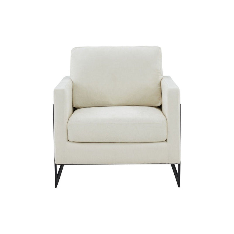 Fabric Club Chair - Cream And Black