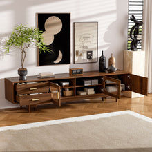 Load image into Gallery viewer, Modern TV Stand With Fluted Glass Doors &amp; 2 Drawers
