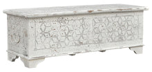Load image into Gallery viewer, Solid Wood Geometric Storage Ottoman - White / Rustic
