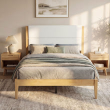 Load image into Gallery viewer, Platform Bed Frame With Upholstered Headboard, Slat Support
