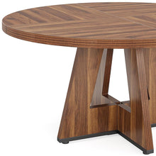 Load image into Gallery viewer, 47" Solid Wood Pedestal Base Round Top Dining Table - Brown
