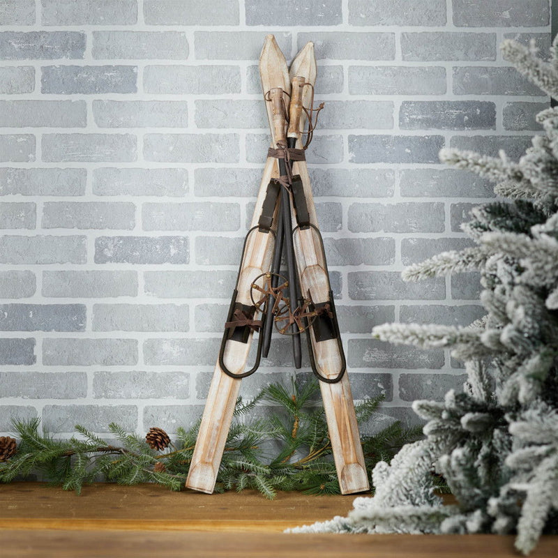 Skiing Tabletop Sculpture - Beige / Brown