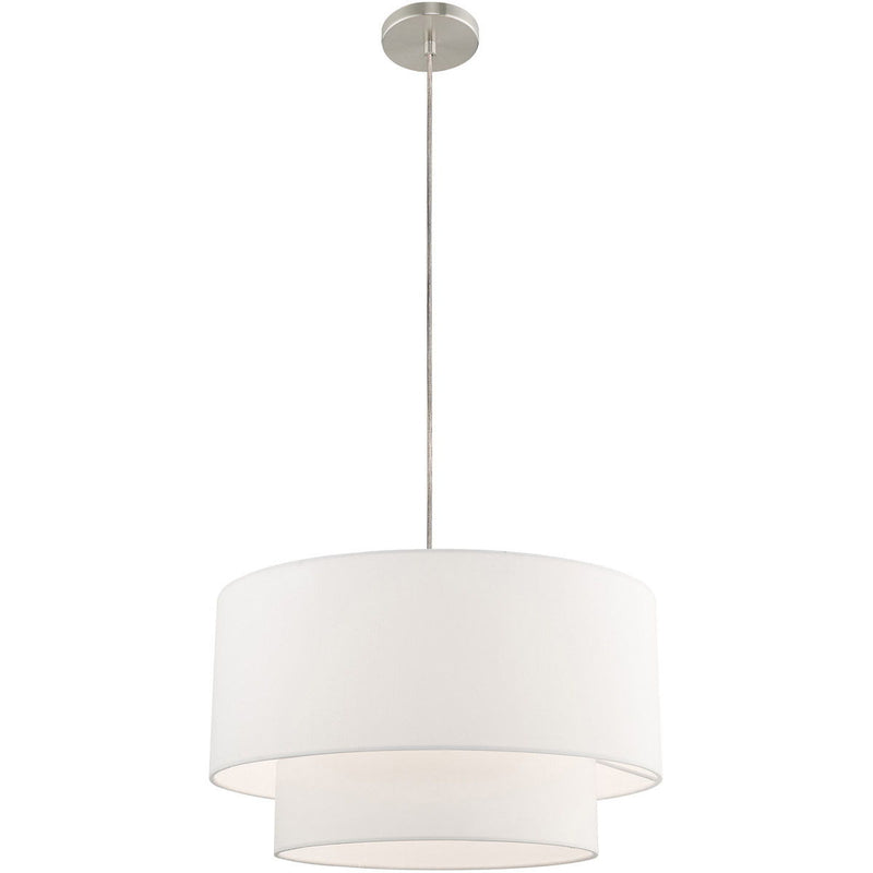 15" Dimmable Chandelier With Shades - Nickel