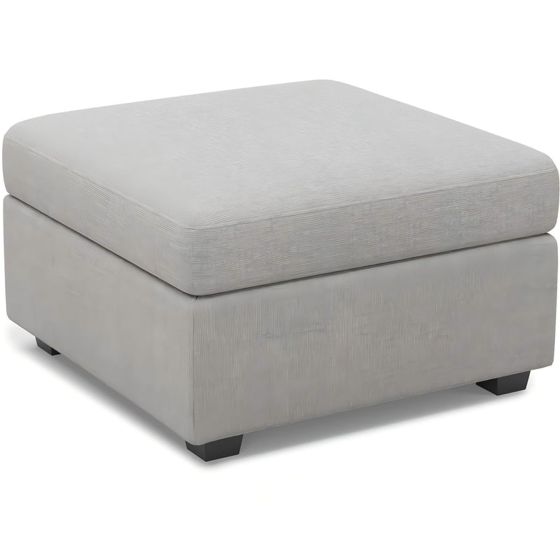 Chenille Storage Ottoman (714359) - Light Gray / Black