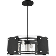 Load image into Gallery viewer, 18" Seven Light Dimmable Chandelier With Shades - Black
