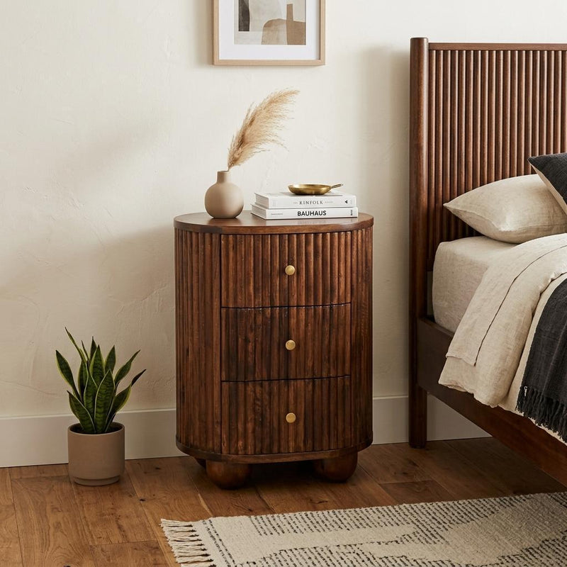 Solid Wood One Drawer Nightstand (755327) - Brown