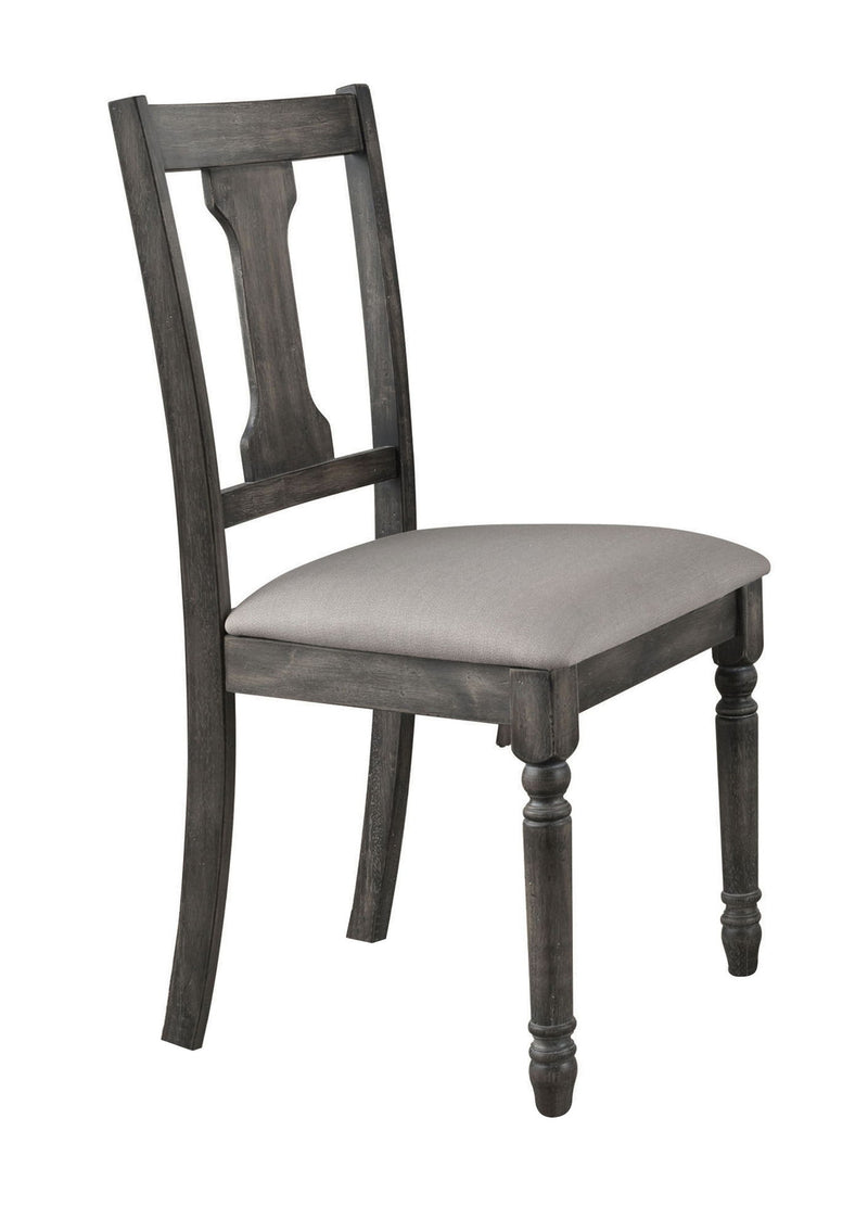Upholstered Linen Open Back Dining Side Chairs (Set of 2) - Tan / Gray