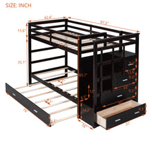 Load image into Gallery viewer, Twin Over Twin Bunk Bed with Trundle and Staircase,Espresso(OLD SKU:LT000068AAP)
