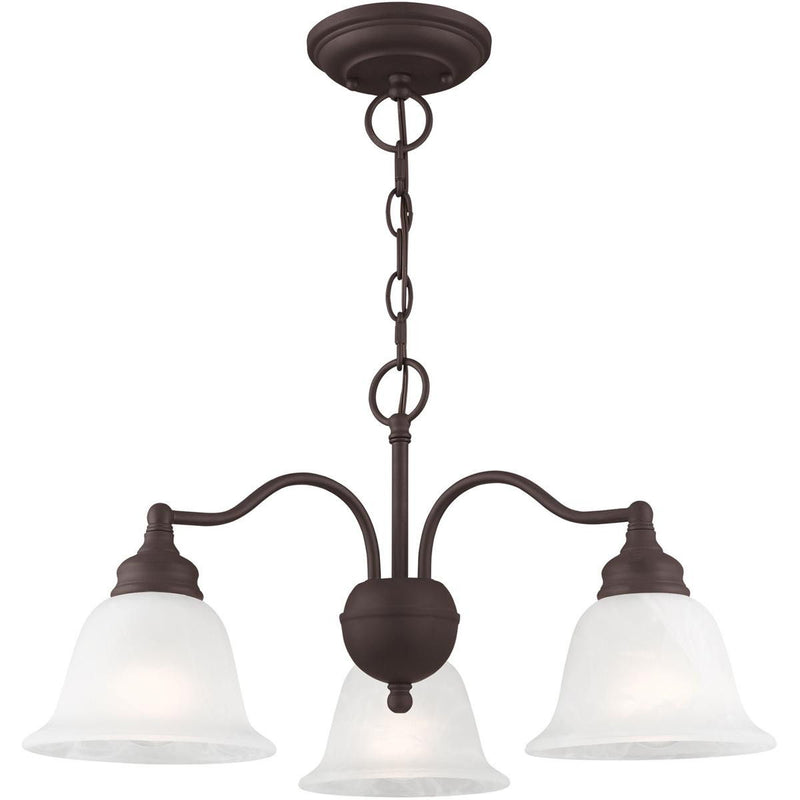 Dimmable 3 Light Chandelier With Shades - Bronze